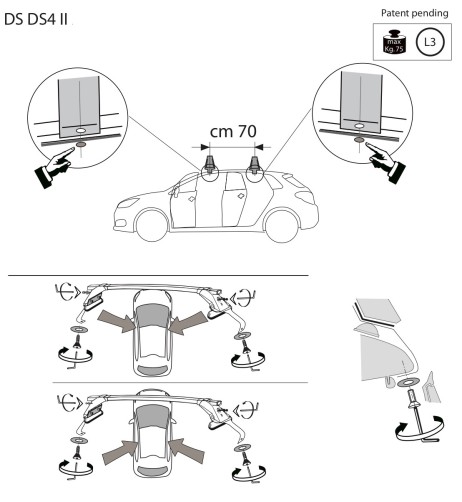 Kit barre portatutto LP47 per DS 4 dal 2021