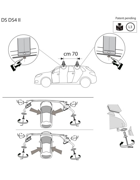 Kit barre portatutto LP47 per DS 4 dal 2021
