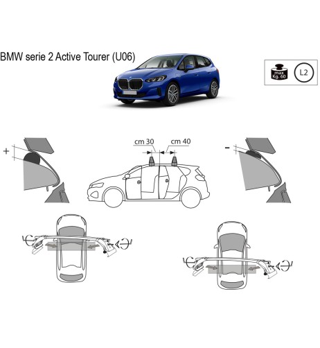Kit barre portatutto LP47 per Bmw Serie 2 Active Tourer dal 2021