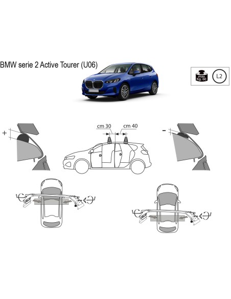 Kit barre portatutto LP47 per Bmw Serie 2 Active Tourer dal 2021