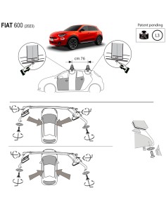 Kit barre portatutto LP47 per Fiat 600 dal 2023 2