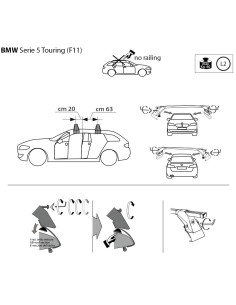 Kit barre portatutto LP47 per Bmw Serie 5 Touring 2010 2017 2