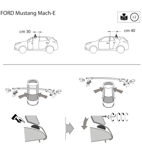 Kit barre portatutto LP47 per Ford Mustang Mach E dal 2020