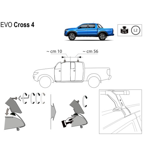 Kit barre portatutto LP47 per EVO Cross 4 dal 2022