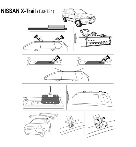 Kit barre portatutto LP64 per Nissan X Trail 2002 2014