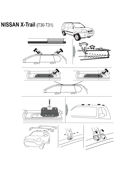 Kit barre portatutto LP64 per Nissan X Trail 2002 2014