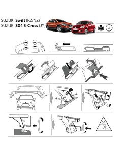 Kit barre portatutto LP64 per Suzuki S Cross 5p dal 2013 2