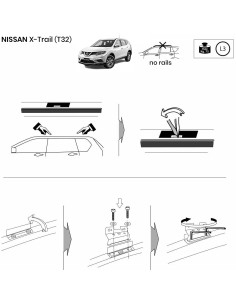 Kit barre portatutto LP64 per Nissan X Trail c fori 2014 2022 2
