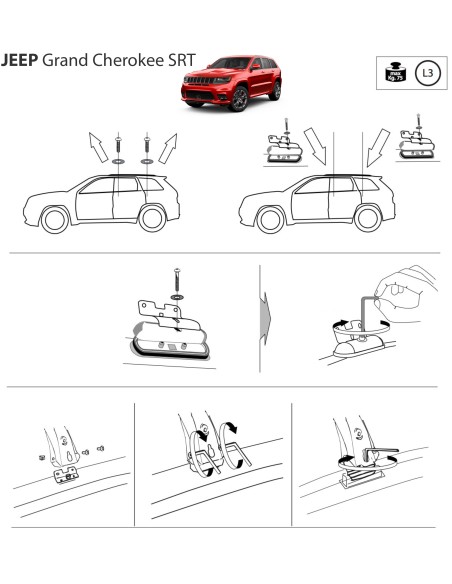 Kit barre portatutto LP64 per Jeep Grand Cherokee SRT 2011 2021