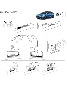Kit barre portatutto LP64 per Hyundai i30 5p dal 2017 2