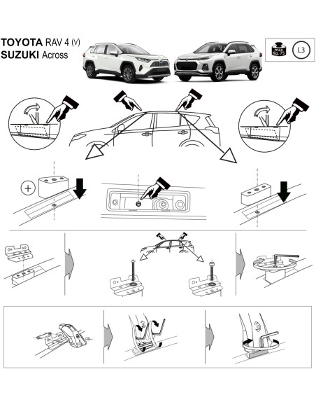 Kit barre portatutto LP64 per Toyota Rav4 con profili 2019 2025