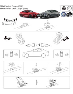 Kit barre portatutto LP64 per Bmw Serie 4 Coup Gran Coup dal 2020 2