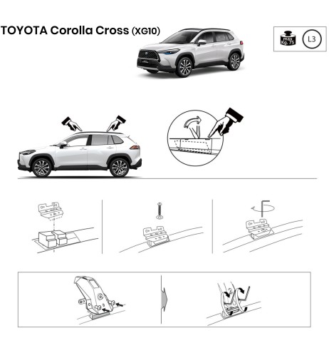 Kit barre portatutto LP64 per Toyota Corolla Cross dal 2022
