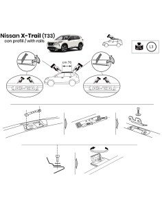 Kit barre portatutto LP64 per Nissan X Trail IV dal 2022 2