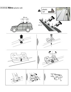 Kit barre portatutto LP64 per Dodge Nitro 5p dal 2008 railing plastica 2