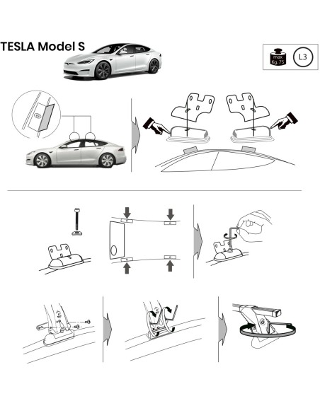 Kit barre portatutto LP64 per Tesla Model S dal 2013