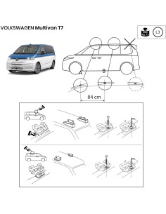 Kit barre portatutto LP64 per Volkswagen Transporter Multivan T7 dal 2022 2