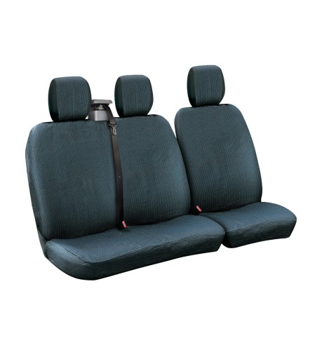 Set fodere coprisedili universali per furgone Dots 2 nero blu