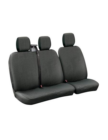 Set fodere coprisedili universali per furgone Dots 2 nero grigio