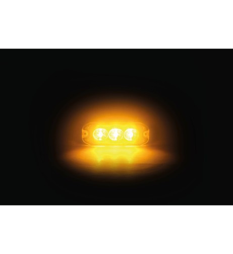 Luce di segnalazione multifunzione arancio a 3 Led 12 24V 4 funzioni