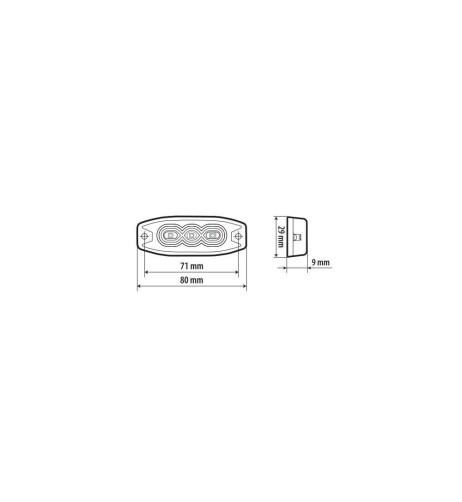 Luce di segnalazione multifunzione arancio a 3 Led 12 24V 4 funzioni