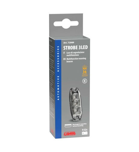 Luce di segnalazione multifunzione arancio a 3 Led 12 24V 4 funzioni