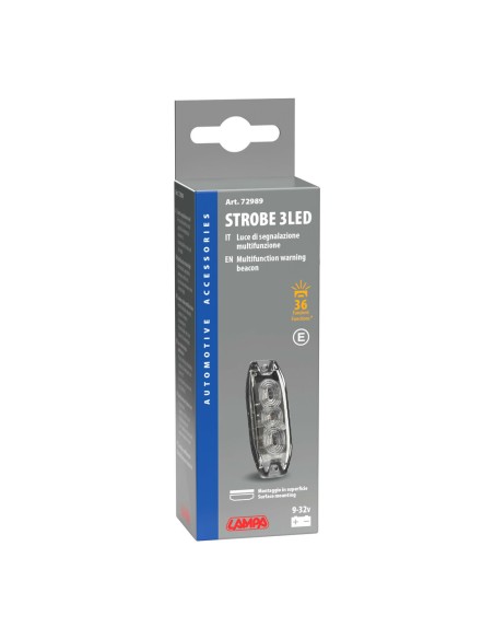 Luce di segnalazione multifunzione arancio a 3 Led 12 24V 4 funzioni