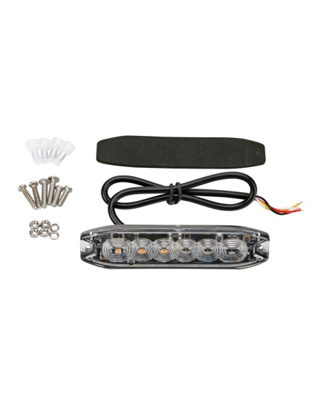 Luce di segnalazione multifunzione arancio a 6 Led 12 24V 19 funzioni