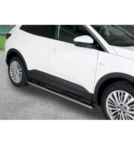 Pedane laterali ovali inox lucido Opel Grandland X 2017 2024
