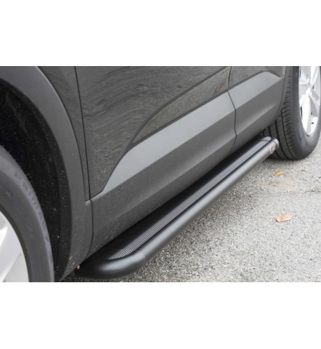 Pedane laterali S50 stondate alluminio black Opel Grandland X 2017 2024