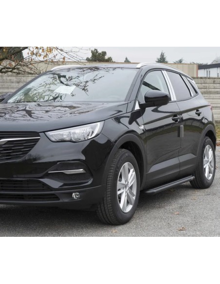Pedane laterali S50 stondate alluminio black Opel Grandland X 2017 2024