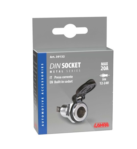 Presa di corrente DIN da incasso in Alluminio 12 24V max 16A