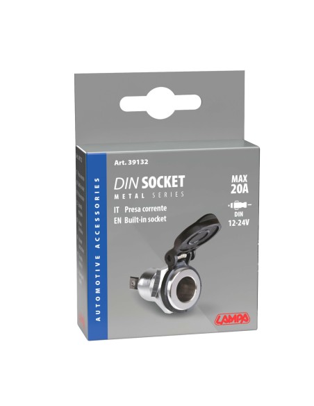 Presa di corrente DIN da incasso in Alluminio 12 24V max 16A