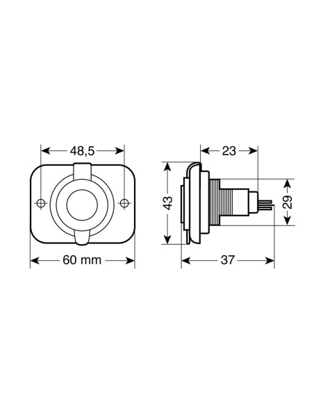 Presa di corrente DIN montaggio ad incasso 12 24V