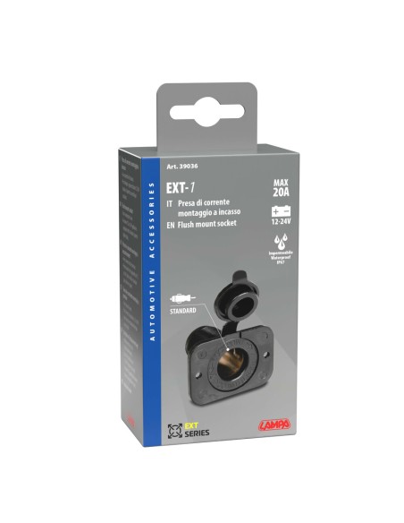Presa di corrente da incasso impermeabile 12 24V max 20A
