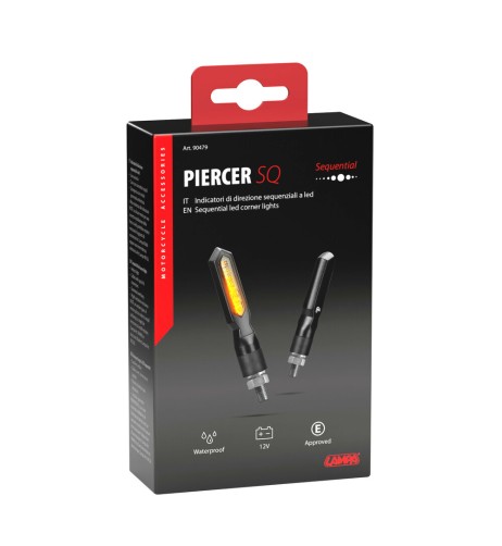 Coppia frecce per moto indicatori di direzione a Led sequenziale Piercer SQ
