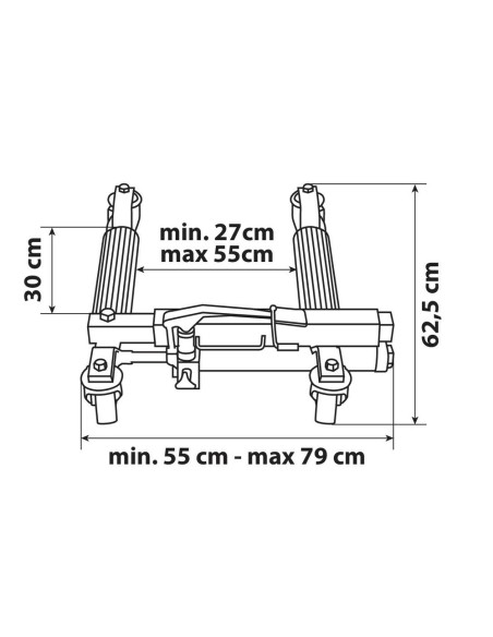 Sollevatore crick idraulico per spostamento veicoli officina 1 600 kg