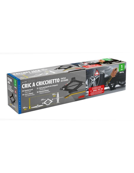 Cric a pantografo con cricchetto 1000 kg omologato