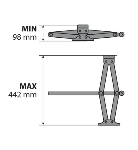 Cric a pantografo 2000 kg omologato