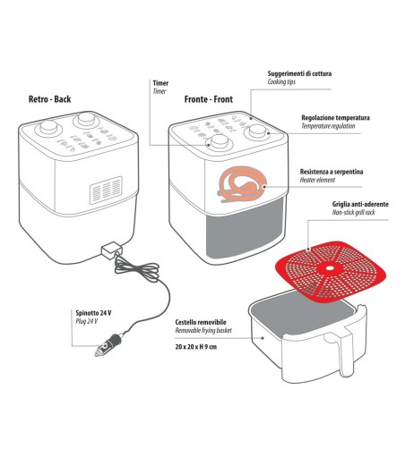 Friggitrice ad aria 4L 24V 250W