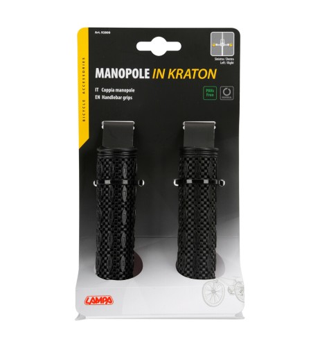 Coppia manopole bicicletta bici in kraton antiscivolo tipo competizione