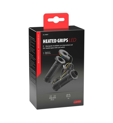 Manopole riscaldate 12V con interruttore Led 5 regolazioni di temperatura