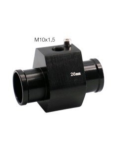 Attacco sensore temperatura acqua in alluminio nero anodizzato 26mm