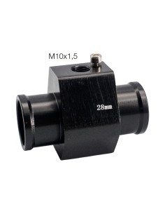 Attacco sensore temperatura acqua in alluminio nero anodizzato 28mm