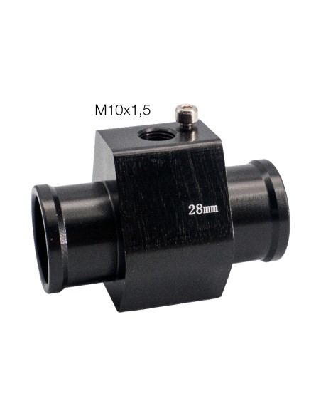 Attacco sensore temperatura acqua in alluminio nero anodizzato 28mm