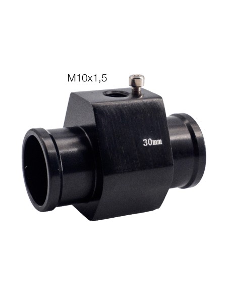 Attacco sensore temperatura acqua in alluminio nero anodizzato 30mm