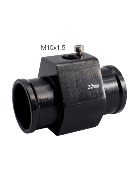 Attacco sensore temperatura acqua in alluminio nero anodizzato 32mm
