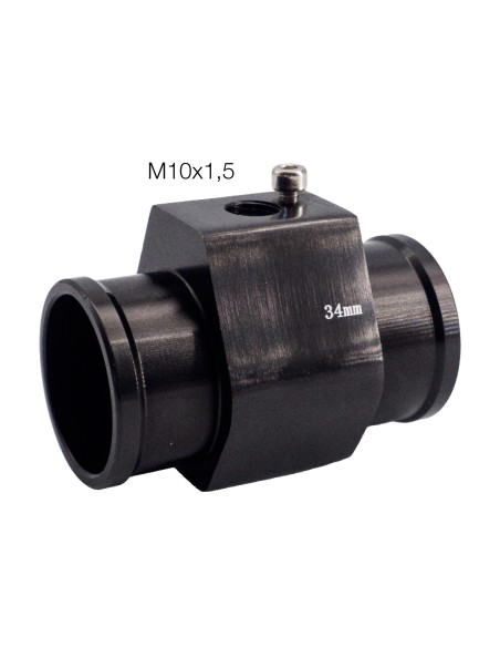 Attacco sensore temperatura acqua in alluminio nero anodizzato 34mm