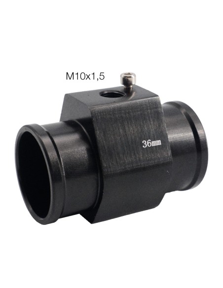Attacco sensore temperatura acqua in alluminio nero anodizzato 36mm
