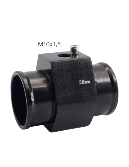 Attacco sensore temperatura acqua in alluminio nero anodizzato 38mm